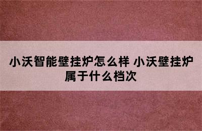 小沃智能壁挂炉怎么样 小沃壁挂炉属于什么档次